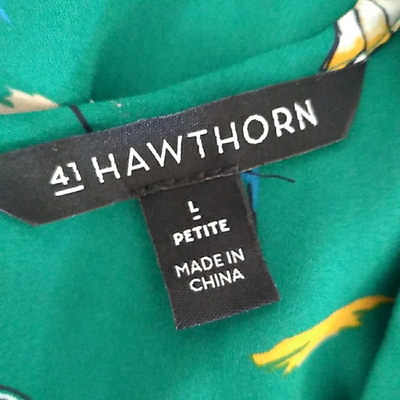 41 Hawthorn Green Floral Mini Dress Size Petite Large - Picture 4 of 8